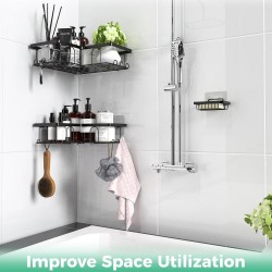 Corner shower shelf