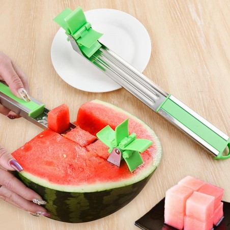 Autoly Creative Windmill in the Shape of a Cantaloupe Cube in the Shape of a Watermelon Cube (green).