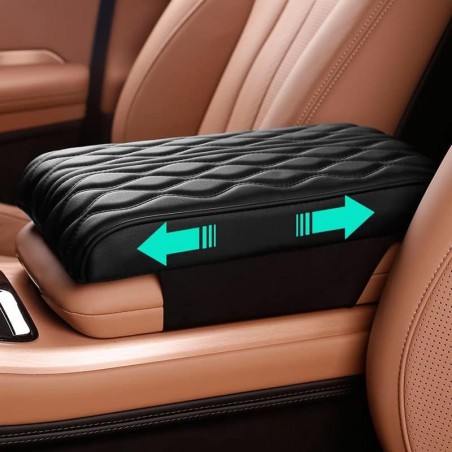 Console CentraleVoiture Boîte De Rangement Coussin D'accoudoir Voiture Universel Étanche en Cuir PU Souple Anti-Rayures Housse