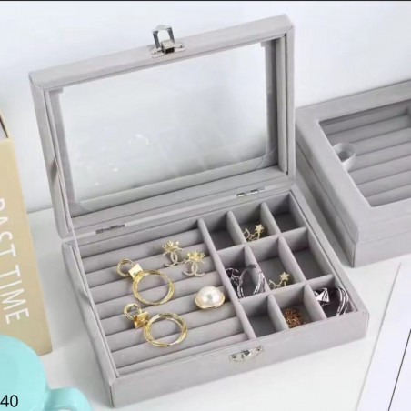 Elegant Velvet Jewelry Organizer Box