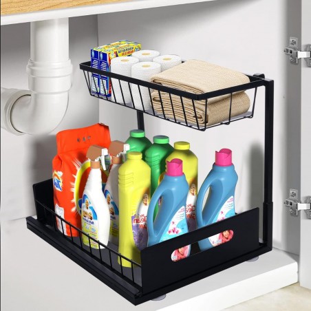 Under-Sink Storage Organizer with Sliding Baskets
