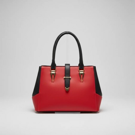 Elegant Red and Black Handbag